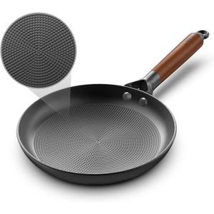 Non Stick Frying Pans, 8" Honeycomb Long-Lasting Cast Iron Skillets, Durable Lightweight Cooking Cast Iron Pan w/Detachable Handle, Oven Dishwasher Safe, 2024 Upgrade Nonstick Pan