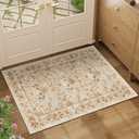 DUKINO 8x10 Area Rugs, Vintage Floral Washable Rug for Living Room, Beige