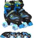 XINO SPORTS 2 in 1 Combo, Kids Roller Skates | Inline Skates - Interchangeable LED Light Up Skates for Kids Ages 9-12, Teens & Adults, Inline Skates for Girls and Boys, Adjustable Roller Skates Blades