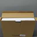 Serving Tray 16.5X 13 Deluxe Wooden Ottoman Tray,Coffee Table with Polished Silver Metal Handles-4 Round Coasters Included, White