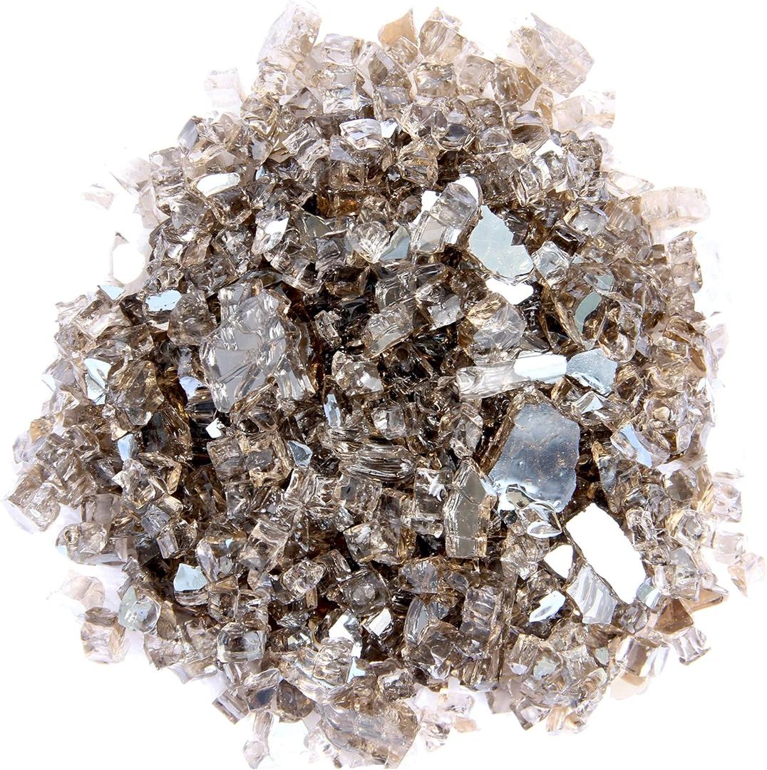Hiland Reflective Fire Glass, 10 lb, Bronze