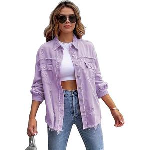 HipGlamp Women's Jean Jacket Classic Basic Button Down Long Sleeves Casual with Pockets, Size S