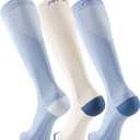 FITRELL 3 Pairs Compression Socks for Women and Men 20-30mmHg-Circulation Support Socks L/XL