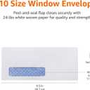 Amazon Basics #10 Security-Tinted Self-Seal Business Envelopes with Left Window for Invoices and Documents, White, 500-Pack