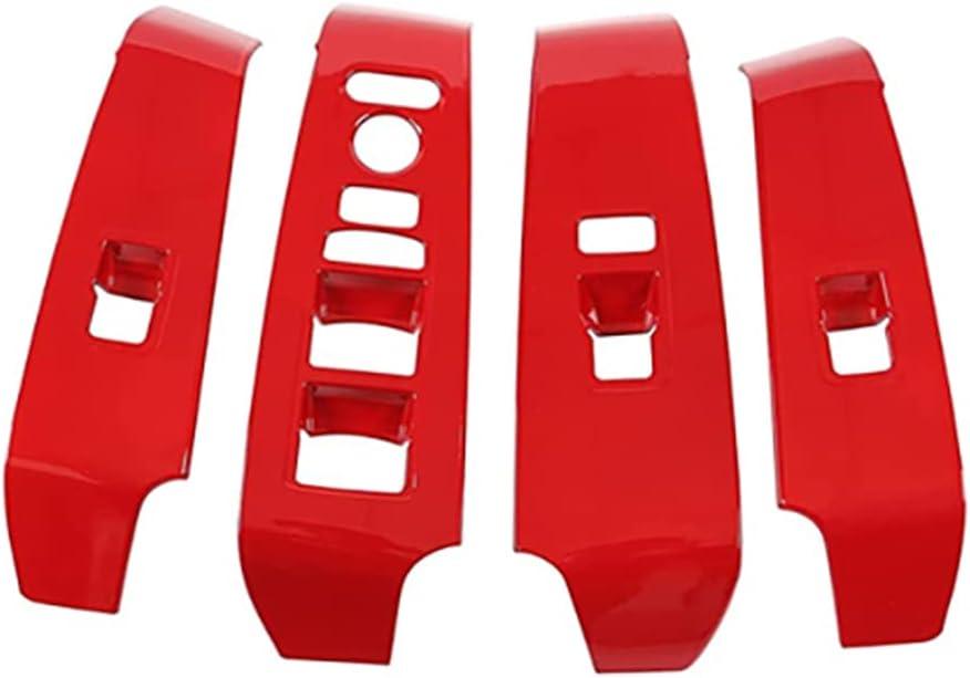 Door Armrest Panel Cover Door Lock Switch Trim, Door Window Control Panel Cover Trim, Compatible with Honda Civic 11th Gen 2022 - Red
