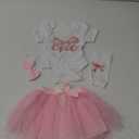 Newborn Baby Girls 1st Birthday Outfits Short Sleeve Romper + Tutu Skirt Diaper Cover + Headband Infant Summer Clothes 9-12M