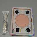 BATYUE for iPad 9th/ 8th/ 7th Generation Case (iPad 10.2 inch Rugged Case 2021/2020/2019) with Screen Protector, Rotating Stand/Pencil Holder/Carrying Shoulder Strap (Colorful Pink)