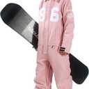 GSOU SNOW Ski Suits Women Men One Piece Snow Suits Waterproof Windproof Men Snowsuit Insulated Ski Jumpsuit for Snow Sports (Medium, Pink 2)