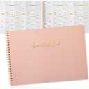 Maitys 2026-2027 Large 8 Column Salon Appointment Book for Hairstylist Spa Business, Hourly Planner 15 Minute Interval, 200 Pages Undated 6 Am 9 Pm Spiral Bound Checklist Planner(Pink, Minimalist)
