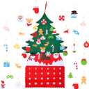 Christmas Tree Advent Calendar (2025 New), 24 Days Countdown to Christmas Felt Fabric Advent Calendar with 24 Ornaments & Pockets, Holiday Decoration Wall Door Hanging Decor Gift for Kids Adults