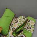 Bacati - Mod Dots/Stripes Green Yellow Beige Brown Toddler Nap Mat