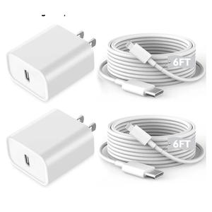 Fast iPhone Charger, iPhone Charger Fast Charging 2Pack Quick Chargers 6ft Long USB C to Lightning Cable Quick Charging Cord USB Charge Block Adapter for iPhone 14 Plus/14 ProMax/13 Mini 12/11/XS/iPad