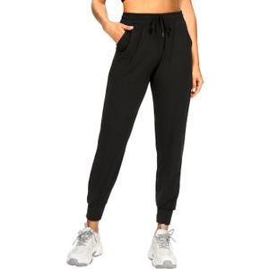 FULLSOFT Sweatpants for Women with Pockets-Womens Joggers Yoga Lounge Pants Relaxed-fit Leggings for Cycling Workout Running (Large, Black)