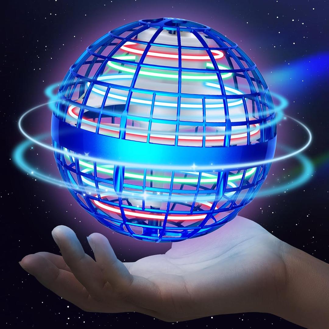 Sosuy 2025 Flying Orb Ball for Kids, Magical Hover Galaxy Cosmic Boomerang Space Floating Mini Hand Rotating Drone Stocking Stuffer Xmas Toys for Boys Girls Teen Age 6 7 8 9 10+ Blue