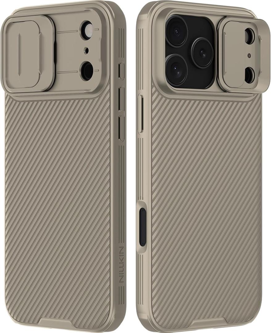 Nillkin Camshield Case for iPhone 17 Pro Max Case, [Built-in Dual Camera Cover][Slim Profile] [Military Grade Drop Protection] Shockproof Bumper Phone Case 6.9 inch 2025 Gold