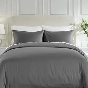 Dark Gray Duvet Cover Queen/Full: 3 Pc Duvet Cover Set
