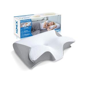 HOMCA Memory Foam Cervical Pillow, 2 in 1 Ergonomic Contour Orthopedic Pillow for Neck Pain, Contoured Support Pillows for Side Back Stomach Sleepers, Grey