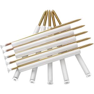 Vicenpal 10 Pcs 7'' Head Gutter Screws with 5" Plastic Ferrule Durable Gutters Nails and Spikes Easy-to-Install Secure Gutter Fasteners for Sagging Gutters and Maintenance (White)