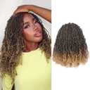 Toyotress Yanky Twist Crochet Hair - 16 Inch 8 Packs (30 Strands/Pcs) Fluffy Spring Mini Twist Passion Twist, Ombre Blonde Pre-Looped Crochet Braids Braiding Hair (16 Inch, T27-8P)