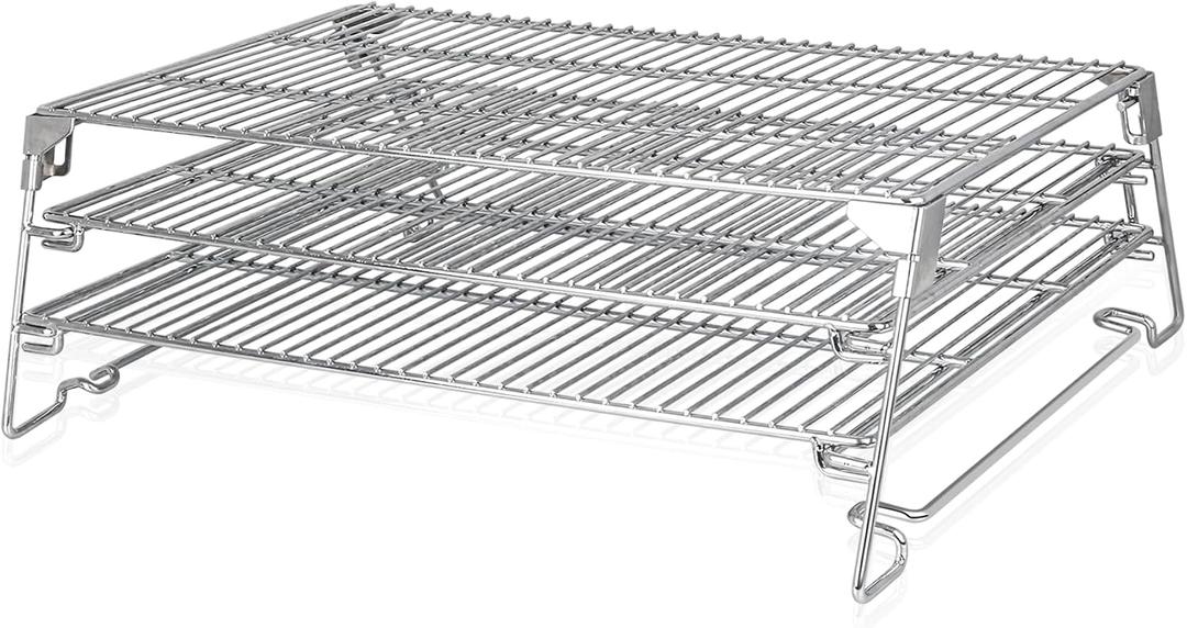 21" 3-Tier Foldable Sliding Jerky Racks for Traeger, Pit Boss, GMG, Camp Chef and More Smoker Grills, 830" Cooking Space Expansion Accessory for Barrel Pellet Grills