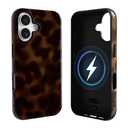 NITITOP Compatible with iPhone 17 Case Magnetic Compatible with MagSafe Cute Leopard Amber Aesthetic Tortoise Design for Women Men Girls Soft TPU Shockproof Protective Cover - Brown