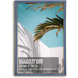 Suede 24x36 Frame - Single Frame, Christmas Elegant Sky Blue 24 x 36 Poster Frame, 24x36 Picture Frame for Artwork Puzzles Photos and Movie Posters