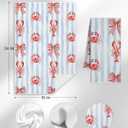 Red Lobster Crab Coastal Kitchen Towels, Preppy Beach Crawfish Dish Tea Towels for Kitchen Decor, Blue Striped Nautical Decorative Hand Towel for Bathroom, Seafood Boil Party Supplies, 16x24 Inch
