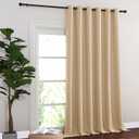 NICETOWN Room Darkening Extra Wide Curtain 102 inch Length, Grommet Thermal Curtain Voice Reducing Window Treatment for Sliding Glass Door/Bedroom, Biscotti Beige, W80 x L102, 1 Panel