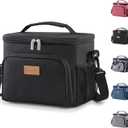 Lifewit Reusable Insulated Lunch Bag for Men, Lunch Box Women, Portable Cooler Freezable Soft Lunchbox Leakproof with Adjustable Shoulder Strap for Adult for Work Picnic or Travel, Black 9L (Medium)