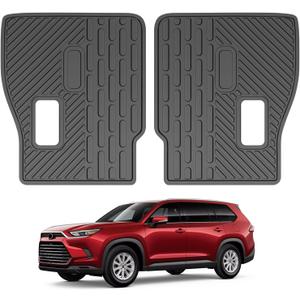 Kick Mat Fit for 2024-2025 Toyota Grand Highlander, TPE Cargo Liner All Weather Backrest Mat for Grand Highlander 7 Seats Accessories(Not fit Highlander)