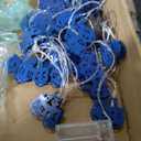 Sosation 2 Pcs 5 ft LED Easter Tinsel Trees Blue Pop up Pencil Trees with String Lights Artificial Collapsible for Party Fireplace Home Decorations(Hanukkah Blue)