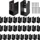 Gawicpy Concealed Joist Hangers, 30 Pcs 2"x4" Outdoor Trim Concealed Flanges with Screws, for Beam,Swing, Handrail,Fence (30, 2"x4")