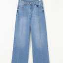 Sidefeel Women's Wide Leg Jeans High Waisted Stretchy Baggy Front Seam Denim Pants, Size 6