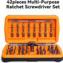 ANVANNA 42 in 1 Magnetic Screwdriver, Screwdriver Set, Multi Bit Ratcheting Screwdriver Set with Storage Case Repair Tool Kit for Computer, Eyeglass, Bicycles, Watch, Ring Doorbell, Furniture and DIY