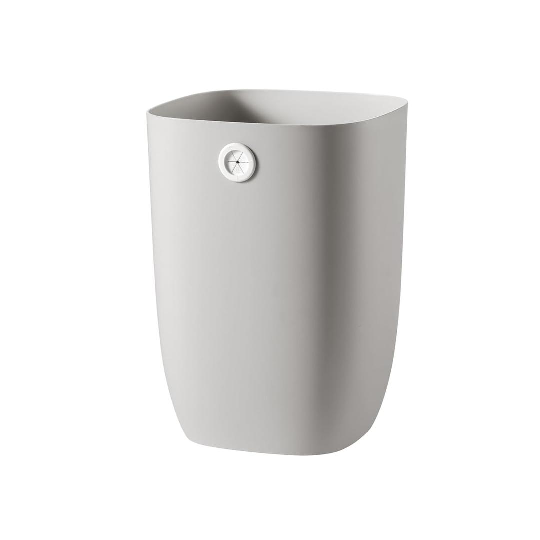 Bathroom Trash Can, Plastic Rectangular Garbage Can with Trash Liner Holder for Bedroom, Living Room, Small Indoor Waste Basket, 7L, Grey (( New Model ) Grey)