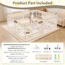 Baby Playpen with Mat 79x71 inch - Extra Large Play Pen for Babies and Toddlers Indoor & Outdoor Baby Playard with Soft Breathable Mesh Cover - Sturdy Foam Infant Gate Playpen (Apricot)