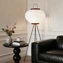 Japanese Rice Paper Floor Lamp, Wabi Sabi Standing Light | Handmade Paper Shade, Perfect for Living Room, Bedroom, or Office, Easy Assembly, Size: 51"H x 18"W. Bulb Included