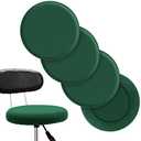 Tatuo Round Bar Stool Seat Covers Washable Stool Cushion Slipcover Elastic Bar Chair Covers for 14-17 Inch Chair (Green, 4 Pieces)