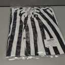 SOFIA'S CHOICE Women's Striped Long Sleeve Blouse Shirts Pleated Mock Neck Ruffle Top Black White Striped X-Small