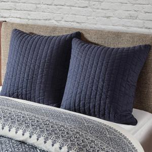 INK+IVY Pillow Euro Sham, 26"x26", Quilted Navy