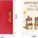 10 x Romantic Birthday Card  Cute Otter Couple Greeting Card with Envelope for Boyfriend, Girlfriend, Husband, or Wife (SR06)
