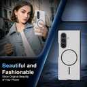 Magnetic Case for Samsung Galaxy Z Fold 7 Case Compatible with Mag-Safe Ultra Thin Slim Z Fold 7 Phone Cases Hard PC Matte Shockproof Wireless Charging Protective Cover for Samsung Z Fold 7 (Silver)