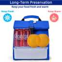 SUNNY BIRD Insulated Lunch Bag Rolltop Lunch Box Tote Lunchbox Bag for Women, Men, Adults and Kids (Blue)