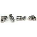 4mm to 4mm Rotatable Universal Steering Joint Shaft Coupling Connector L23x D9 with Screws with Wrench, 4pcs/Pack (Size: 4mm to 4mm)