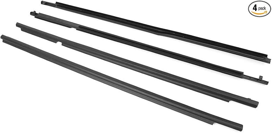 GZYF Auto Weatherstrip, 4PCS Window Seal Moulding Trim Outer Door Seal Belt for Toyota Corolla 2009 2010 2011 2012，Door Outside Trim Seal Belt,Black