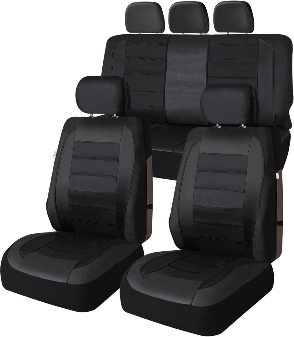 Universal Fit Premier Leatherette Seat Covers - Full Set - Black