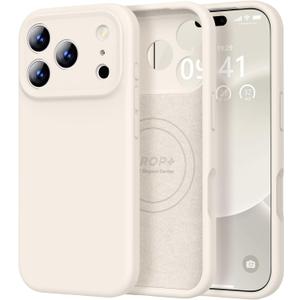 Vooii Magnetic for iPhone 17 Pro Max Case, Compatible with Magsafe (Premium Liquid Silicone) (Integrated Camera Control Button) Full Body Protective Anti Scratch Microfiber Lining 6.9 inch, Stone