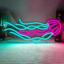 Jellyfish Neon Sign LED Ocean Neon Light for Bar Bedroom Party Dorm Wall Decor USB Pink Jelly Fish Night Light Kids Gifts
