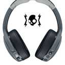 Skullcandy Crusher Evo Wireless Bluetooth Headphones with Extra USB-C Charging Cable, Multi-Sensory Bass, Noise Isolating Over-Ear Fit, 40 Hours Battery, Microphone for iPhone Android - Chill Grey