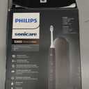 Philips Sonicare ProtectiveClean 5300 Rechargeable Electric Toothbrush, with Pressure Sensor, 3 Cleaning Modes, SmarTimer and QuadPacer, with 2 Bonus Brush Heads, Travel Case, Black, Model HX6423/34